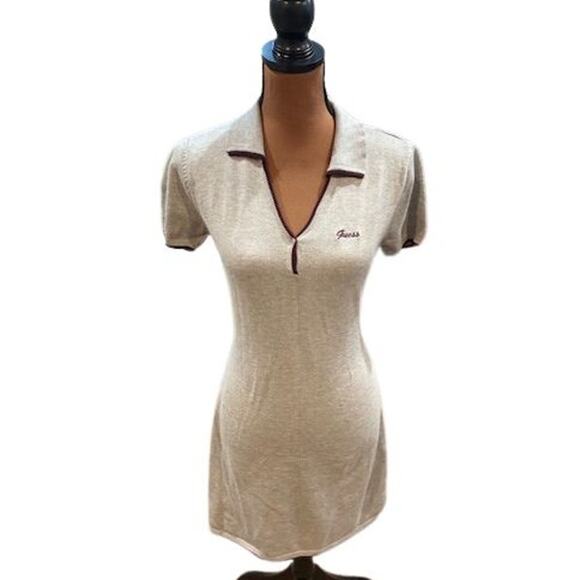 Guess Dresses & Skirts - GUESS Polo Sweater Mini Dress in Grey & Maroon – Excellent Condition – Large